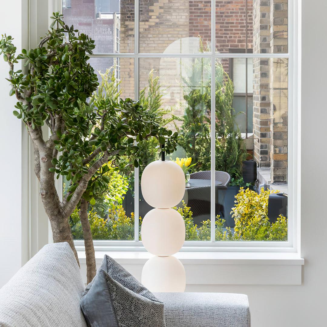 Lampadaire moderne Rodmar en Noir marbre Blanc