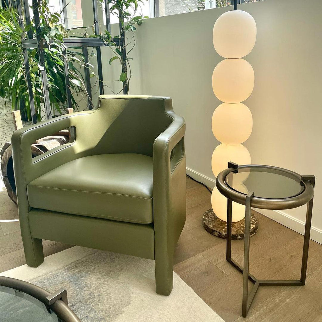 Lampadaire moderne Rodmar en Noir marbre Blanc