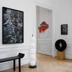 Lampadaire moderne Rodmar en Noir marbre Blanc