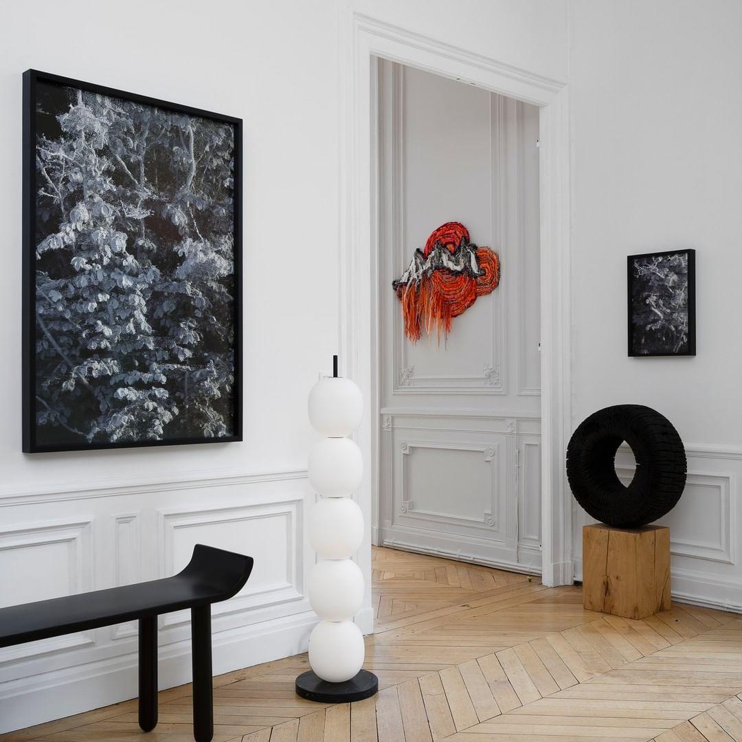 Lampadaire moderne Rodmar en Noir marbre Blanc