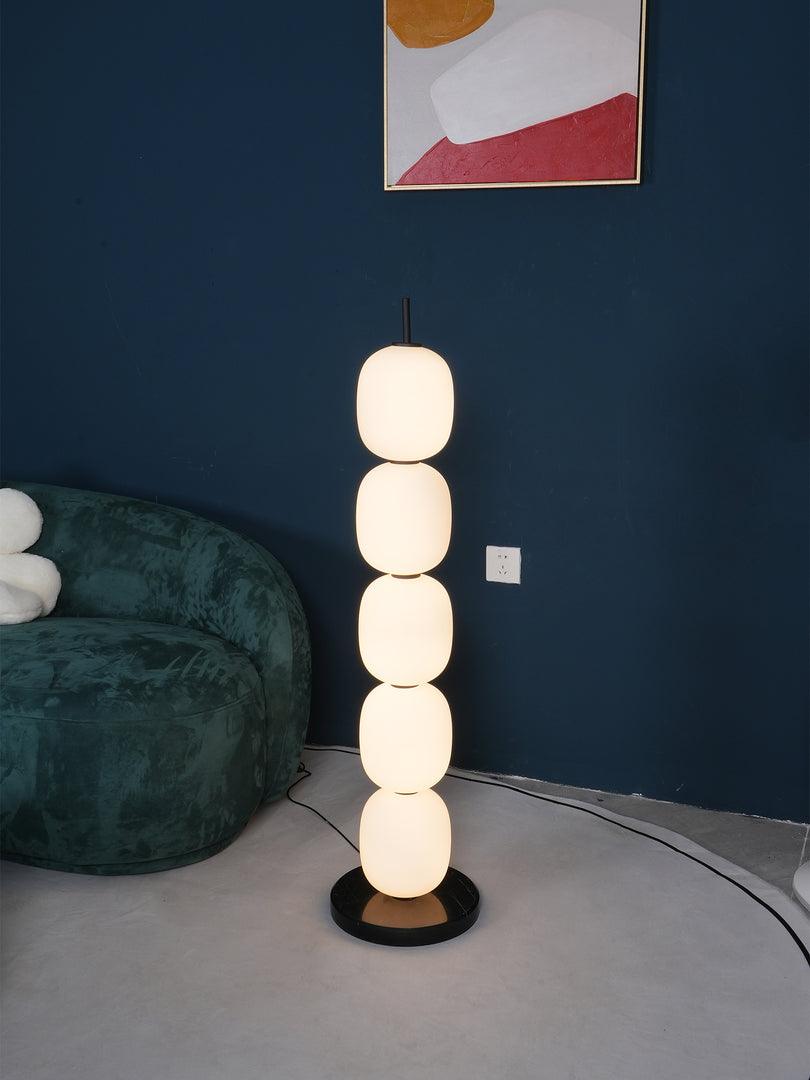Lampadaire moderne Rodmar en Noir marbre Blanc