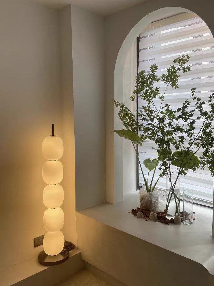 Lampadaire moderne Rodmar en Noir marbre Blanc