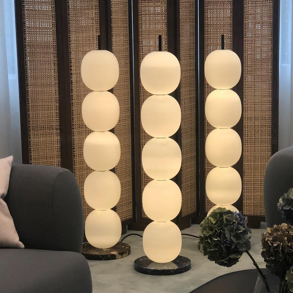 Lampadaire moderne Rodmar en Noir marbre Blanc