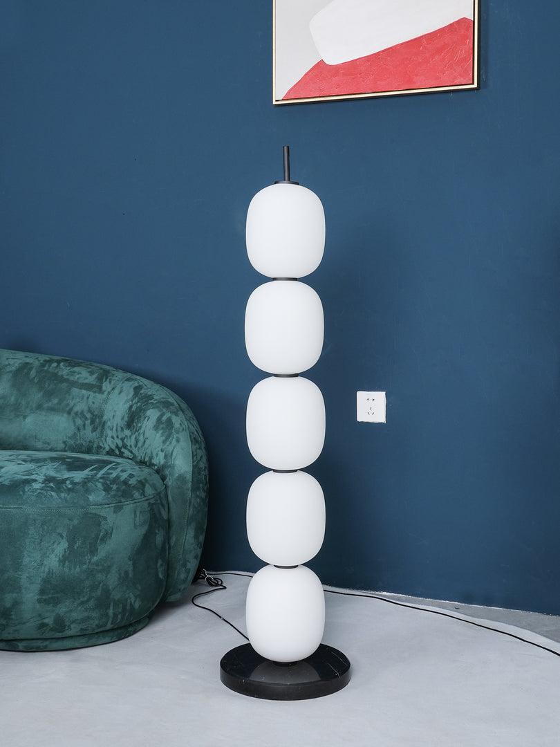 Lampadaire moderne Rodmar en Noir marbre Blanc