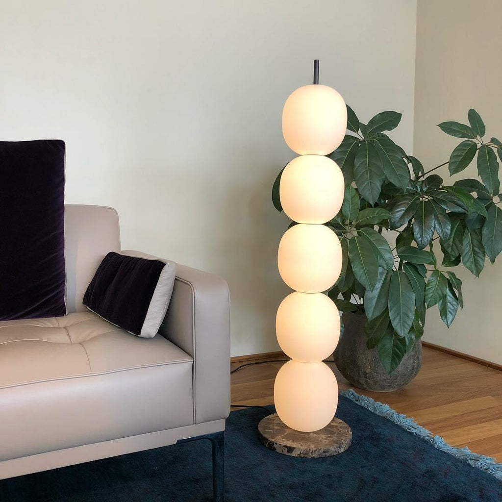 Lampadaire moderne Rodmar en Noir marbre Blanc