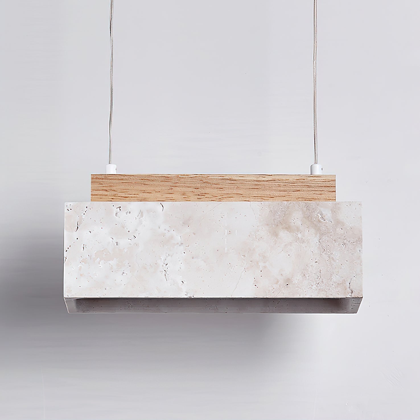 Suspension moderne Grani en Travertin jaune et bois