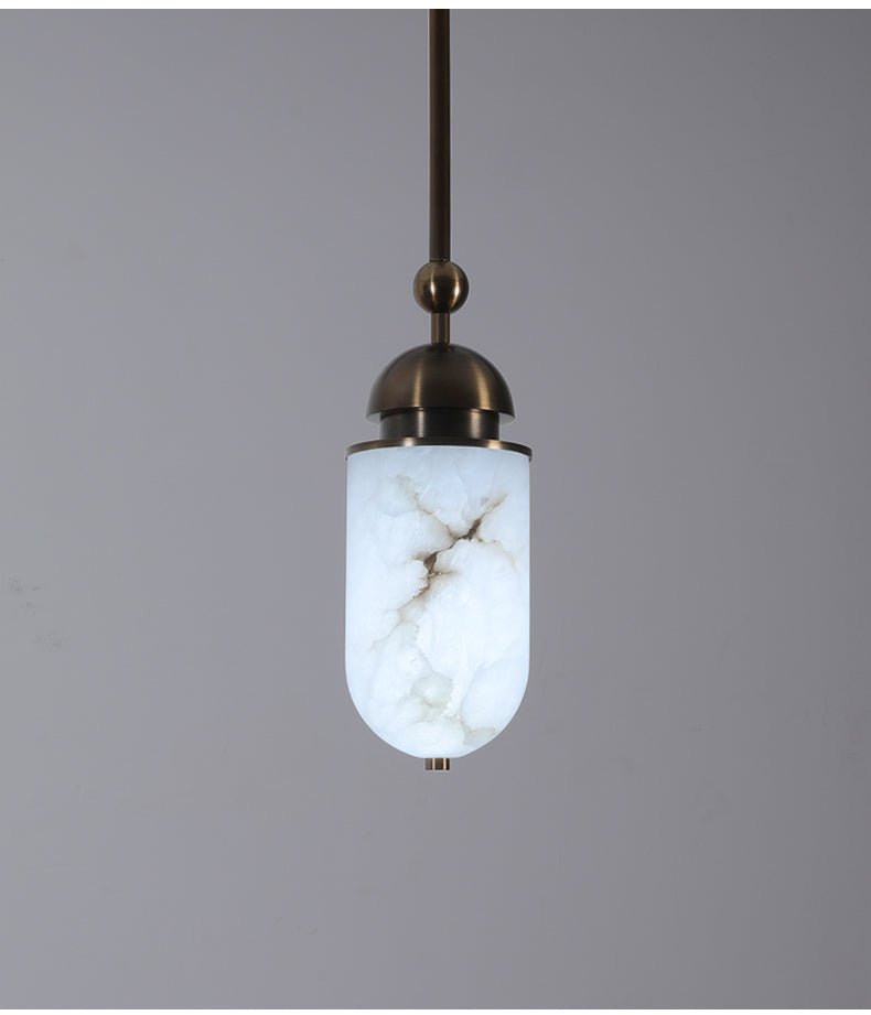 Suspension moderne Hodr en Albâtre Bronze et blanc