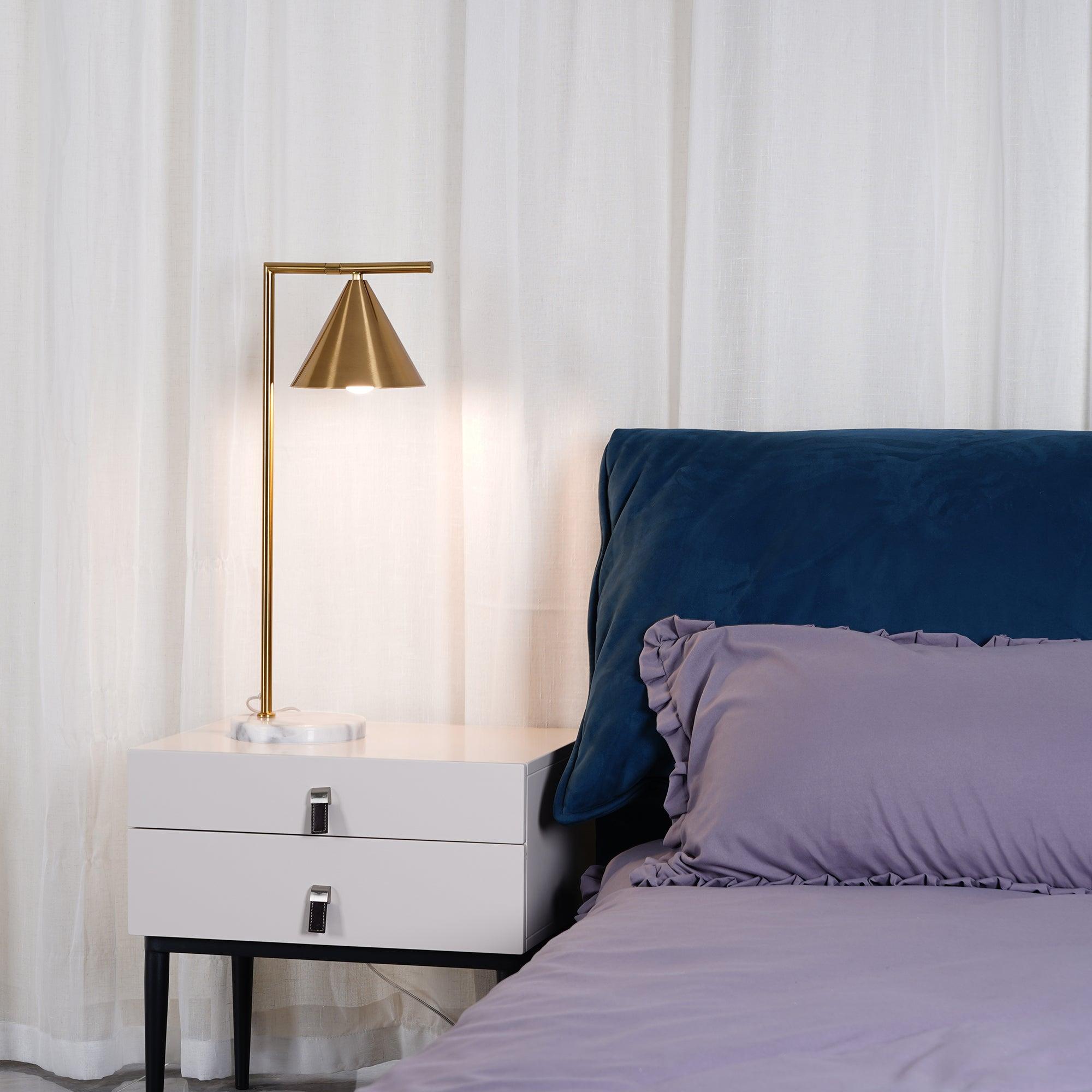 Lampe à poser moderne Tuomas en Marbre Doré