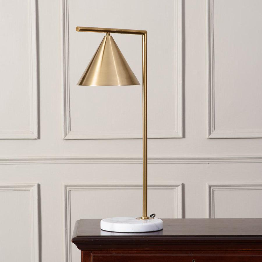 Lampe à poser moderne Tuomas en Marbre Doré