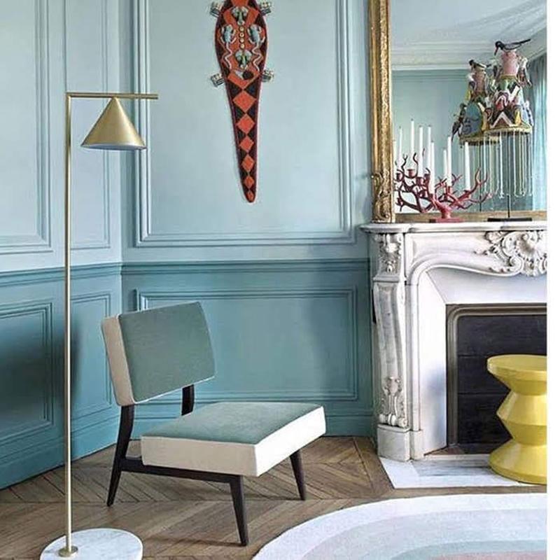 Lampadaire moderne Tuomas en Marbre Cuivre