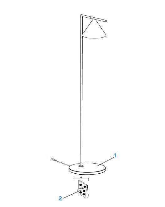 Lampadaire moderne Tuomas en Marbre Noir