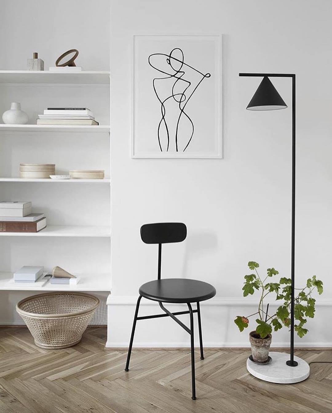 Lampadaire moderne Tuomas en Marbre Noir