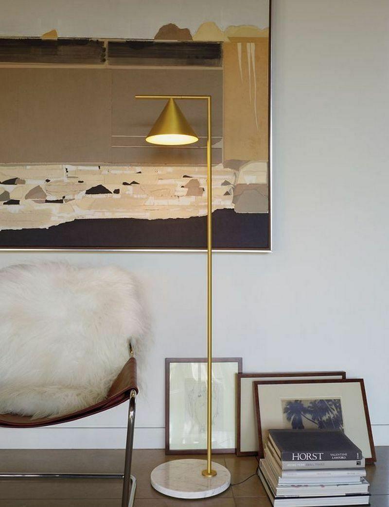 Lampadaire moderne Tuomas en Marbre Noir