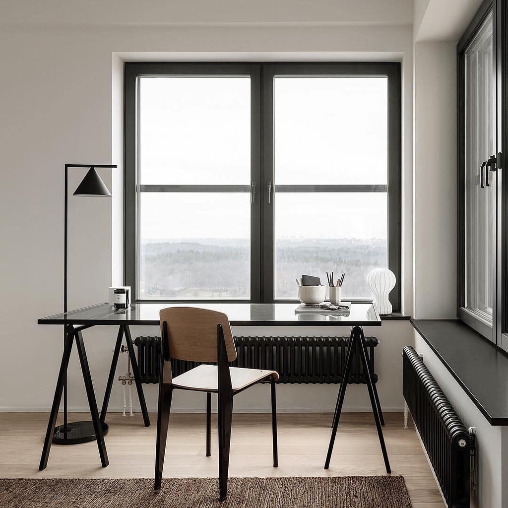 Lampadaire moderne Tuomas en Marbre Noir