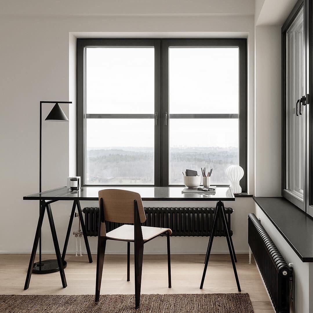 Lampadaire moderne Tuomas en Marbre Noir