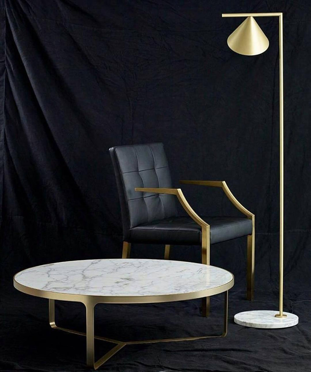 Lampadaire moderne Tuomas en Marbre Cuivre