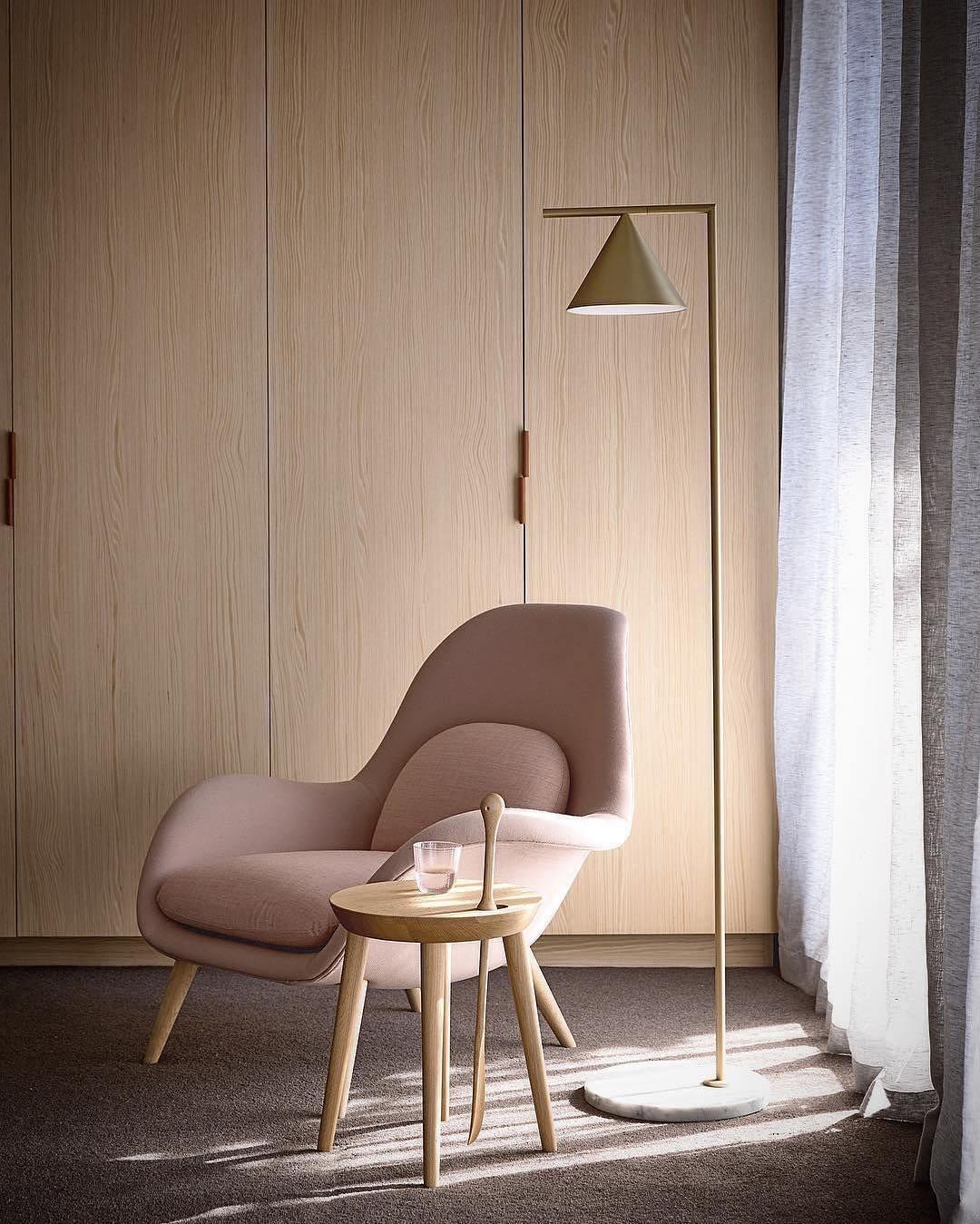 Lampadaire moderne Tuomas en Marbre Cuivre
