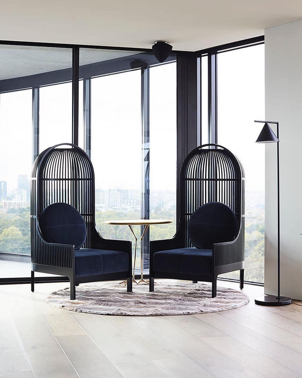 Lampadaire moderne Tuomas en Marbre Cuivre