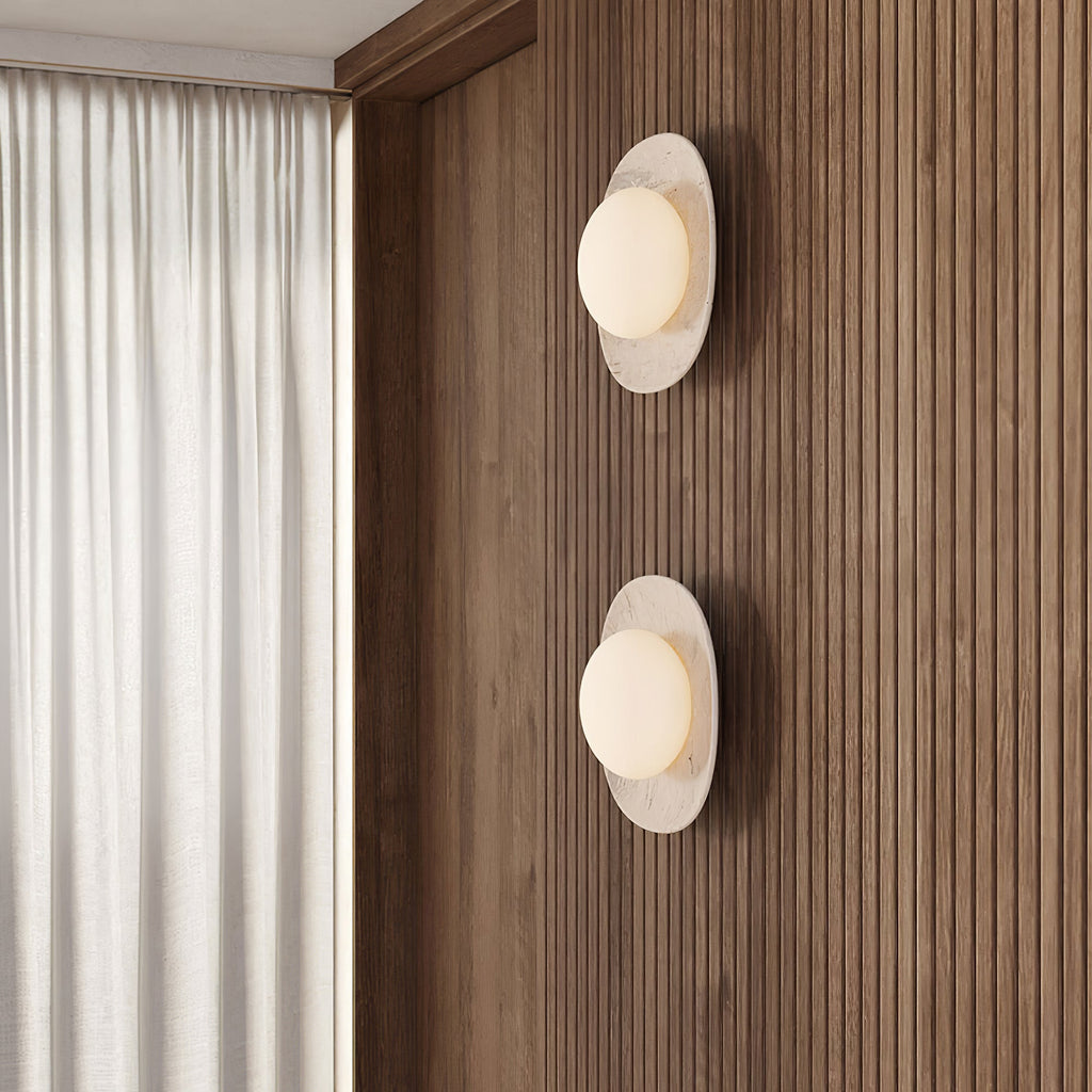 Applique murale moderne Quinn en Marbre Beige travertin
