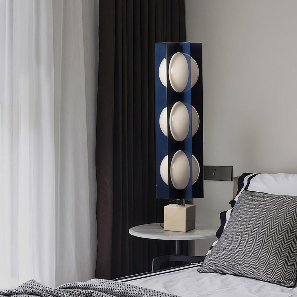 Lampadaire moderne Ruben en Marbre Bleu et blanc