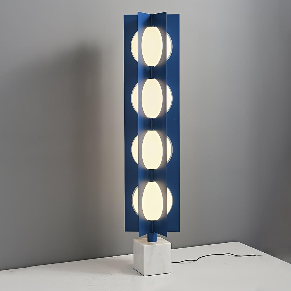 Lampadaire moderne Ruben en Marbre Bleu et blanc