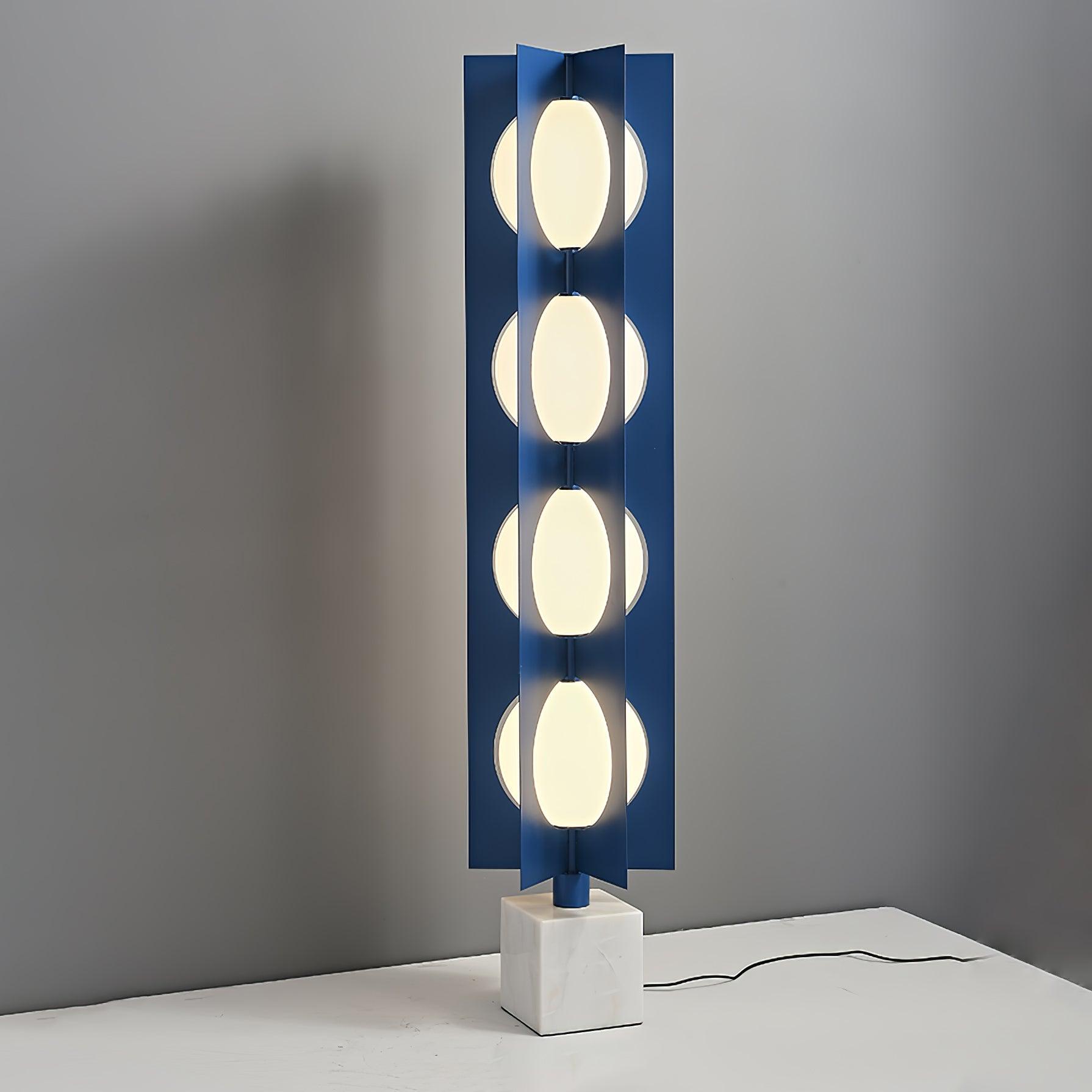 Lampadaire moderne Ruben en Marbre Bleu et blanc