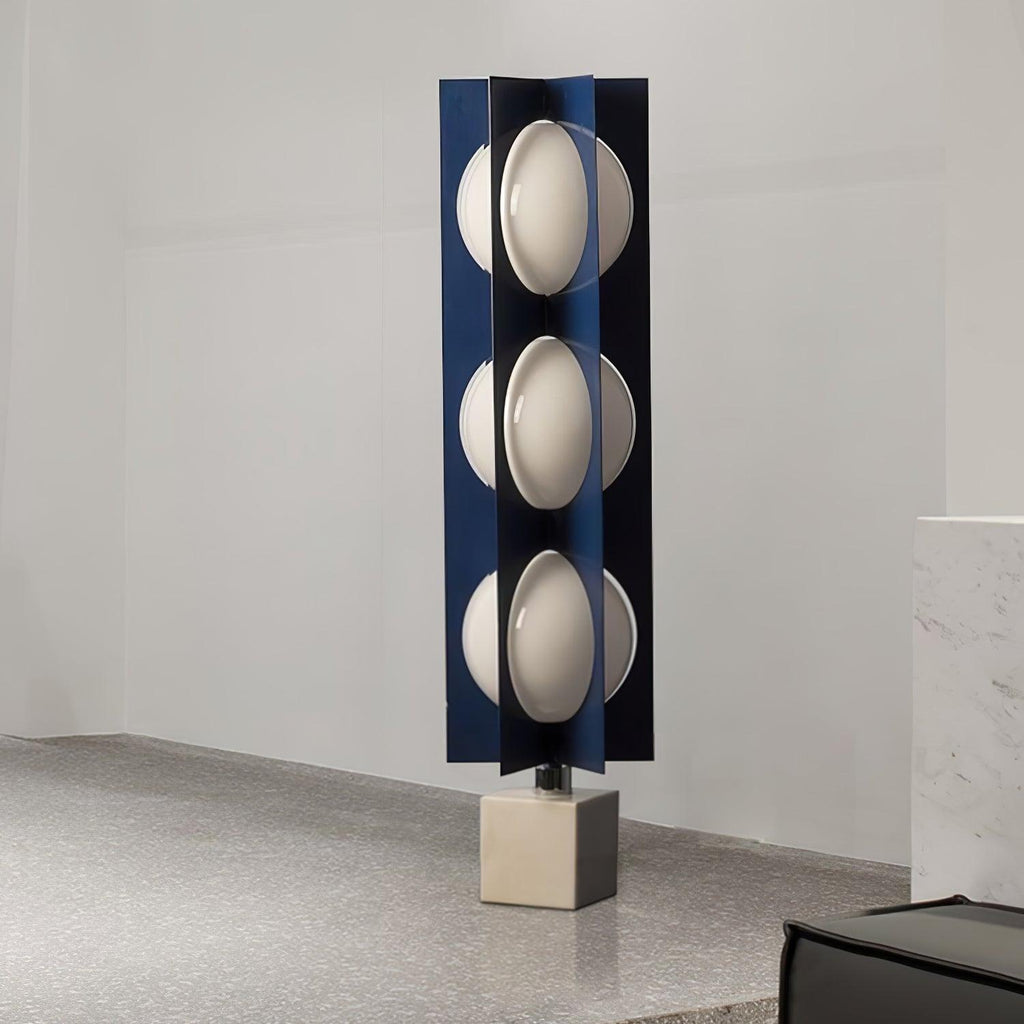 Lampadaire moderne Ruben en Marbre Bleu et blanc