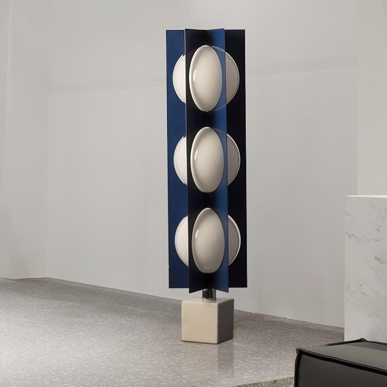 Lampadaire moderne Ruben en Marbre Bleu et blanc