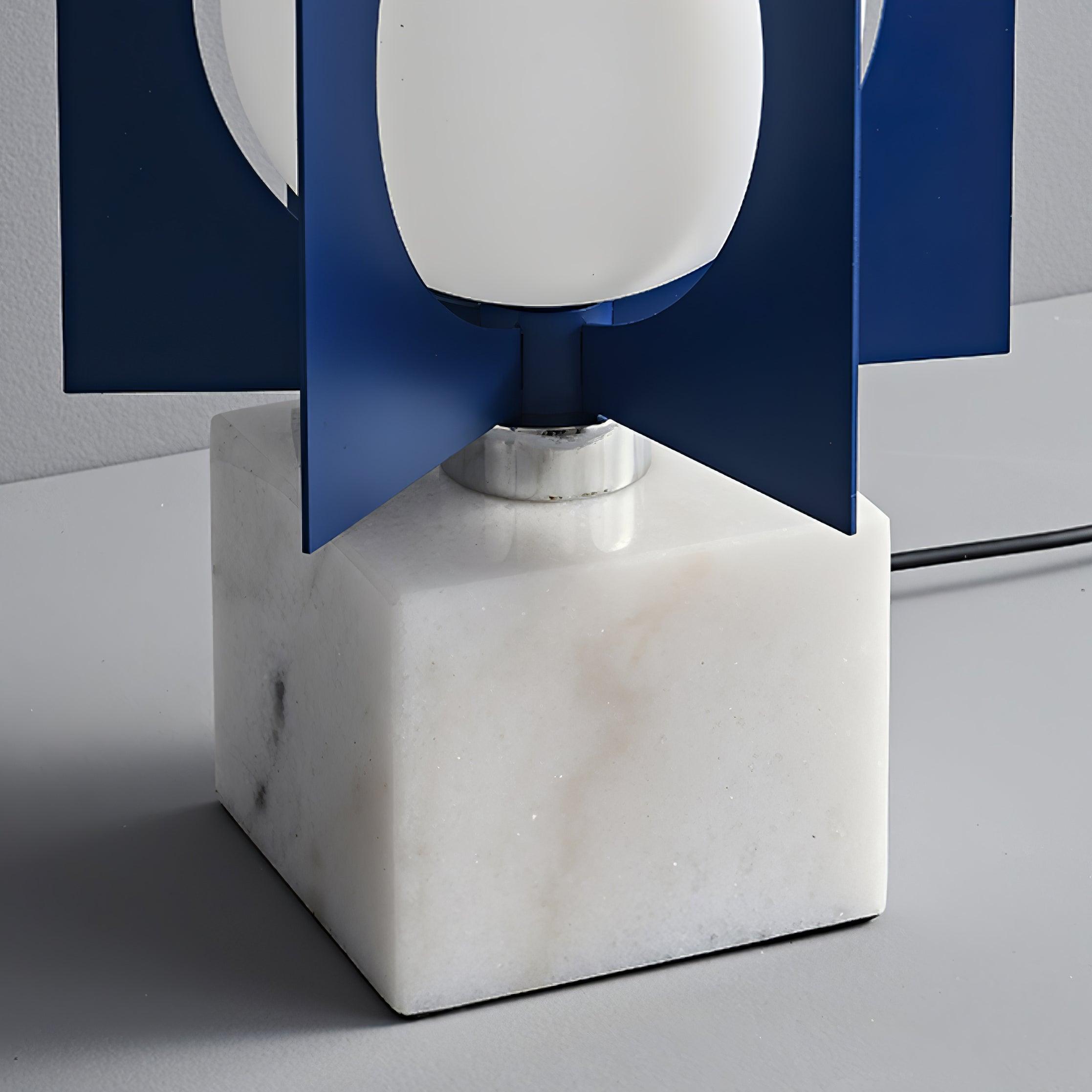 Lampadaire moderne Ruben en Marbre Bleu et blanc