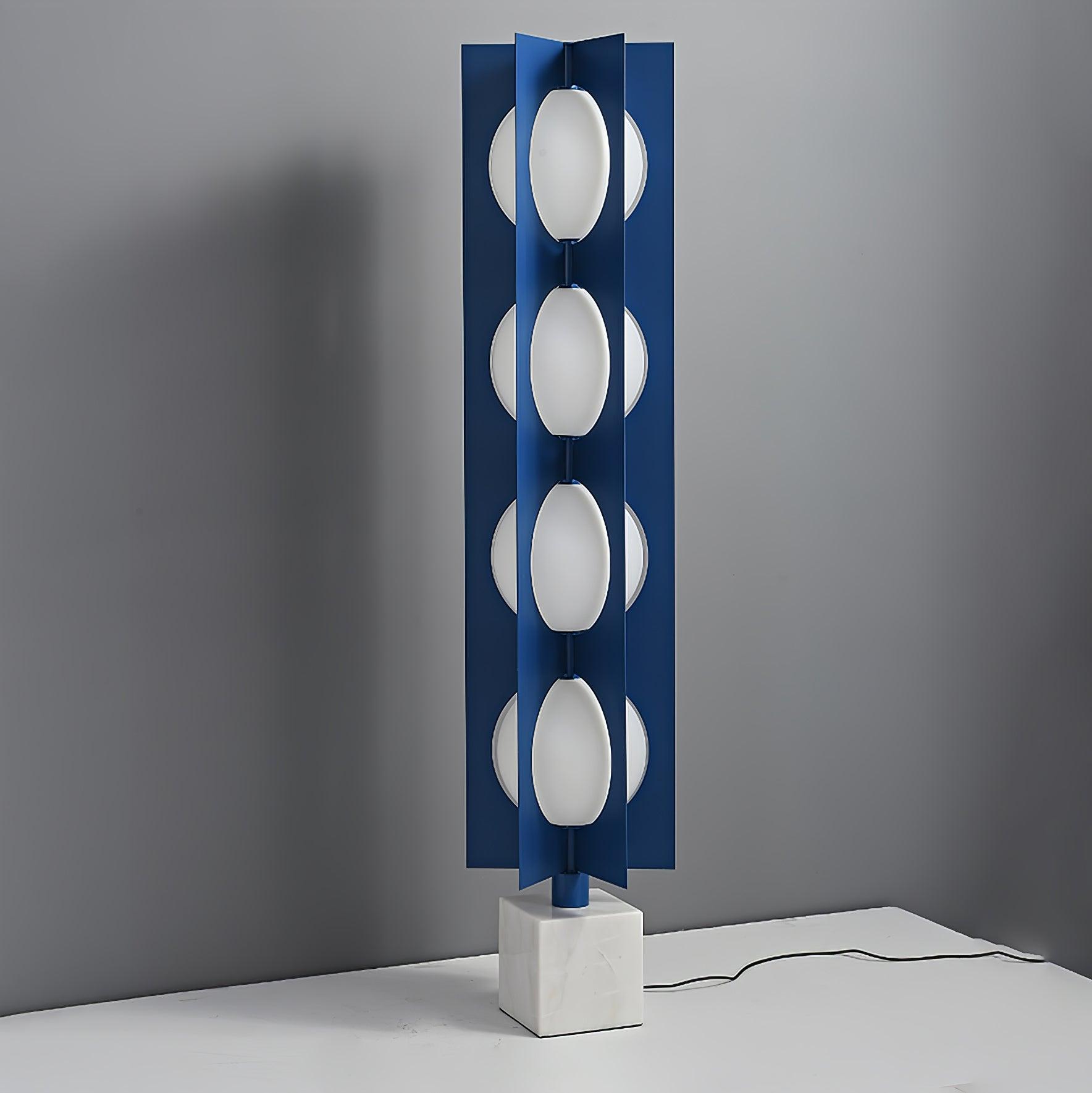 Lampadaire moderne Ruben en Marbre Bleu et blanc