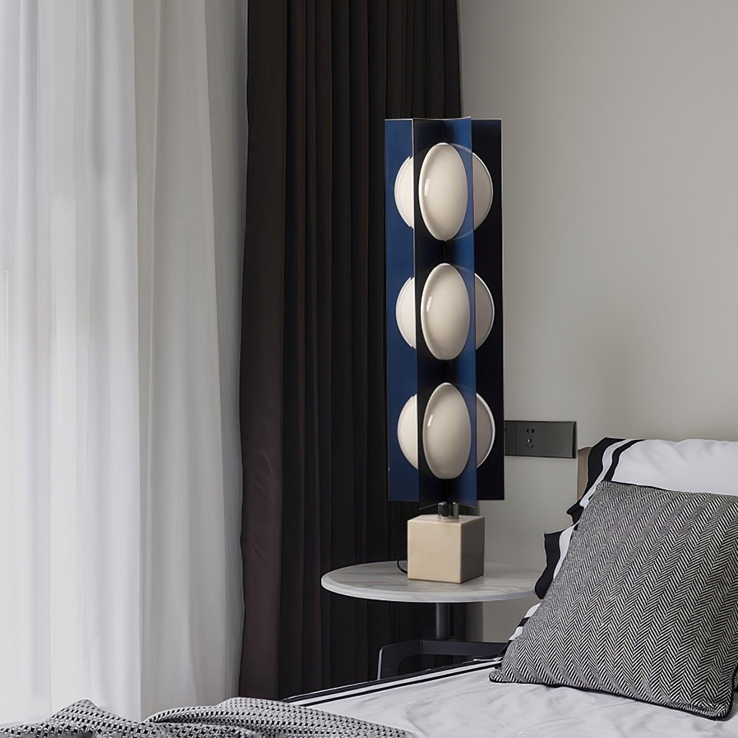 Lampadaire moderne Ruben en Marbre Bleu et blanc