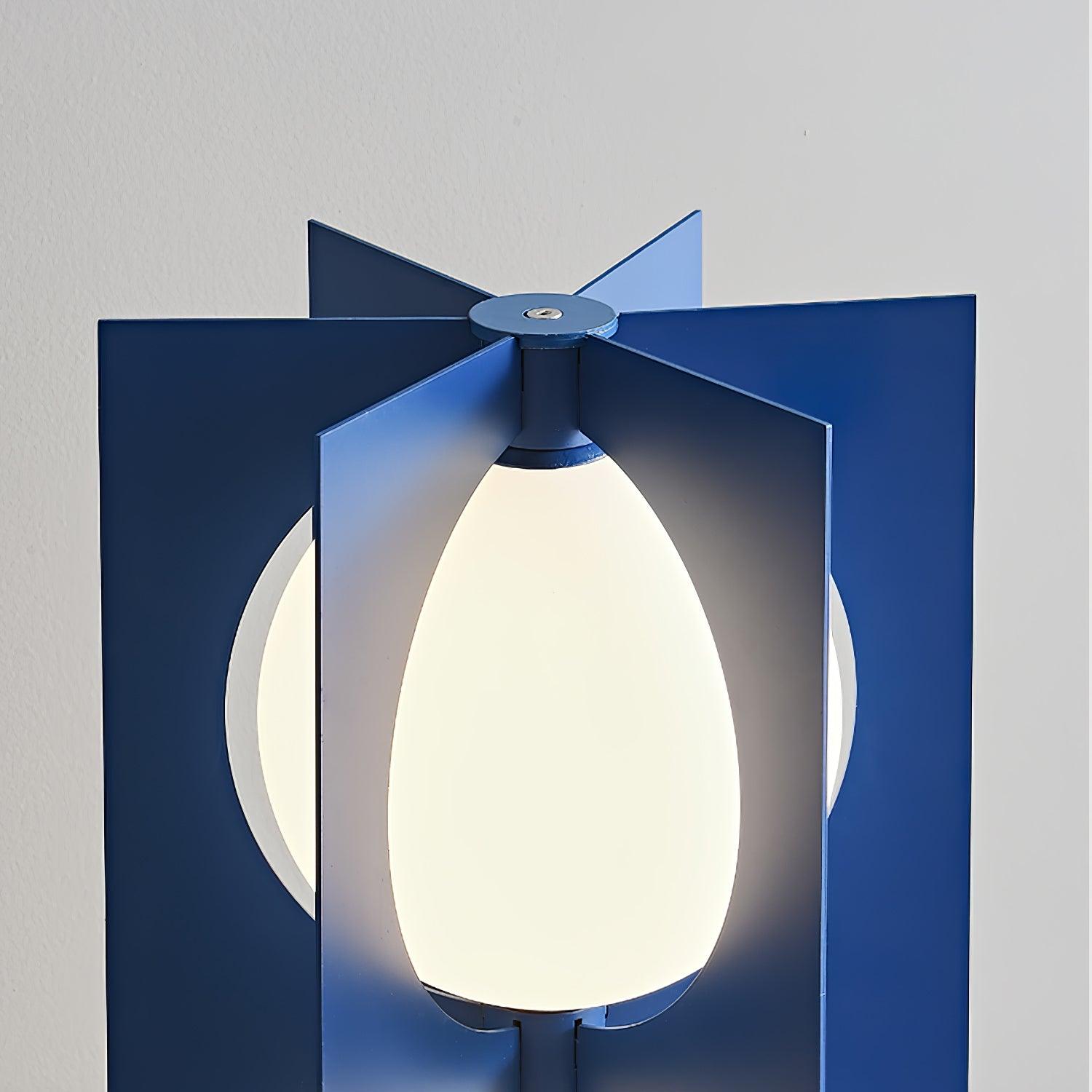 Lampadaire moderne Ruben en Marbre Bleu et blanc