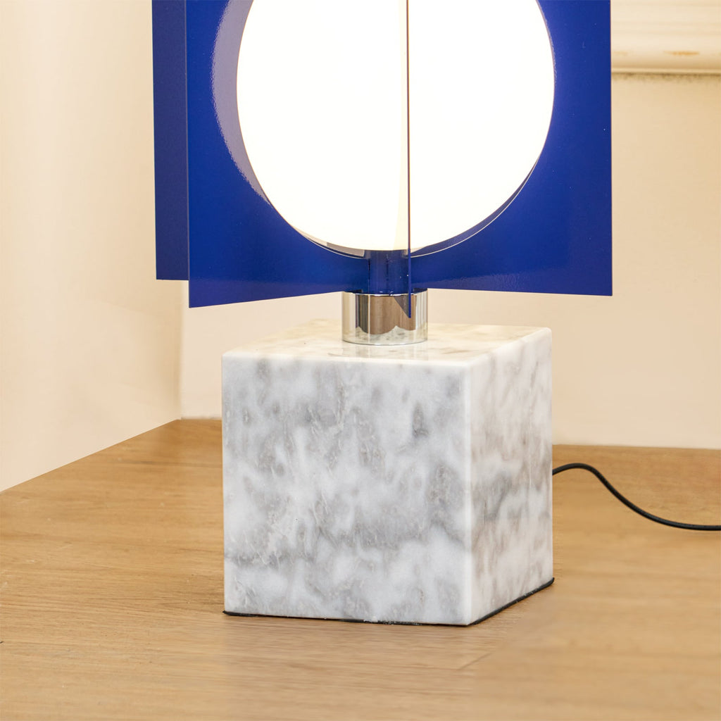 Lampadaire moderne Ruben en Marbre Bleu et blanc