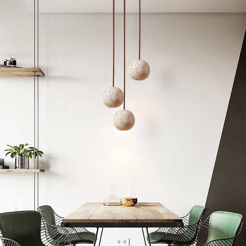 Suspension moderne Irvin en Travertin jaune
