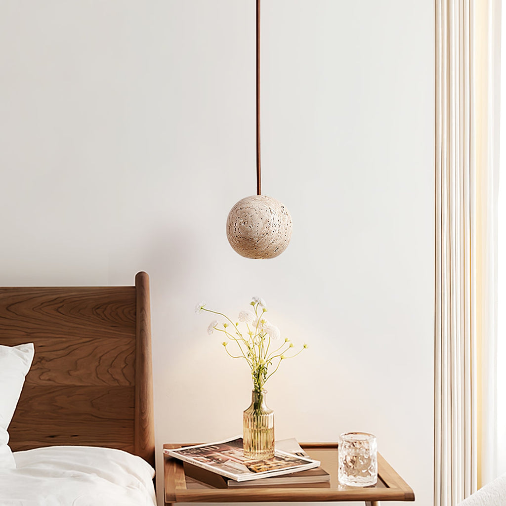 Suspension moderne Irvin en Travertin jaune