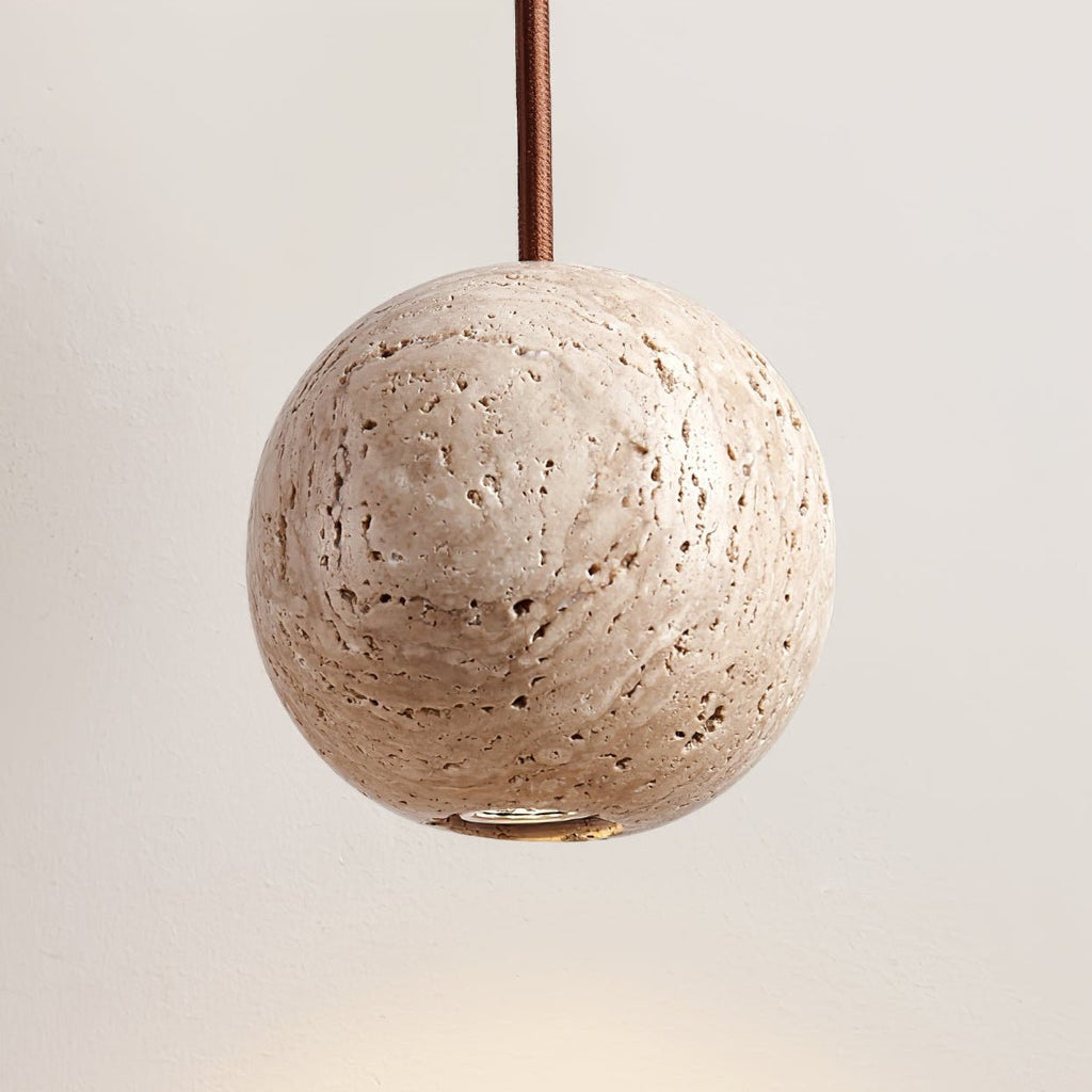 Suspension moderne Irvin en Travertin jaune