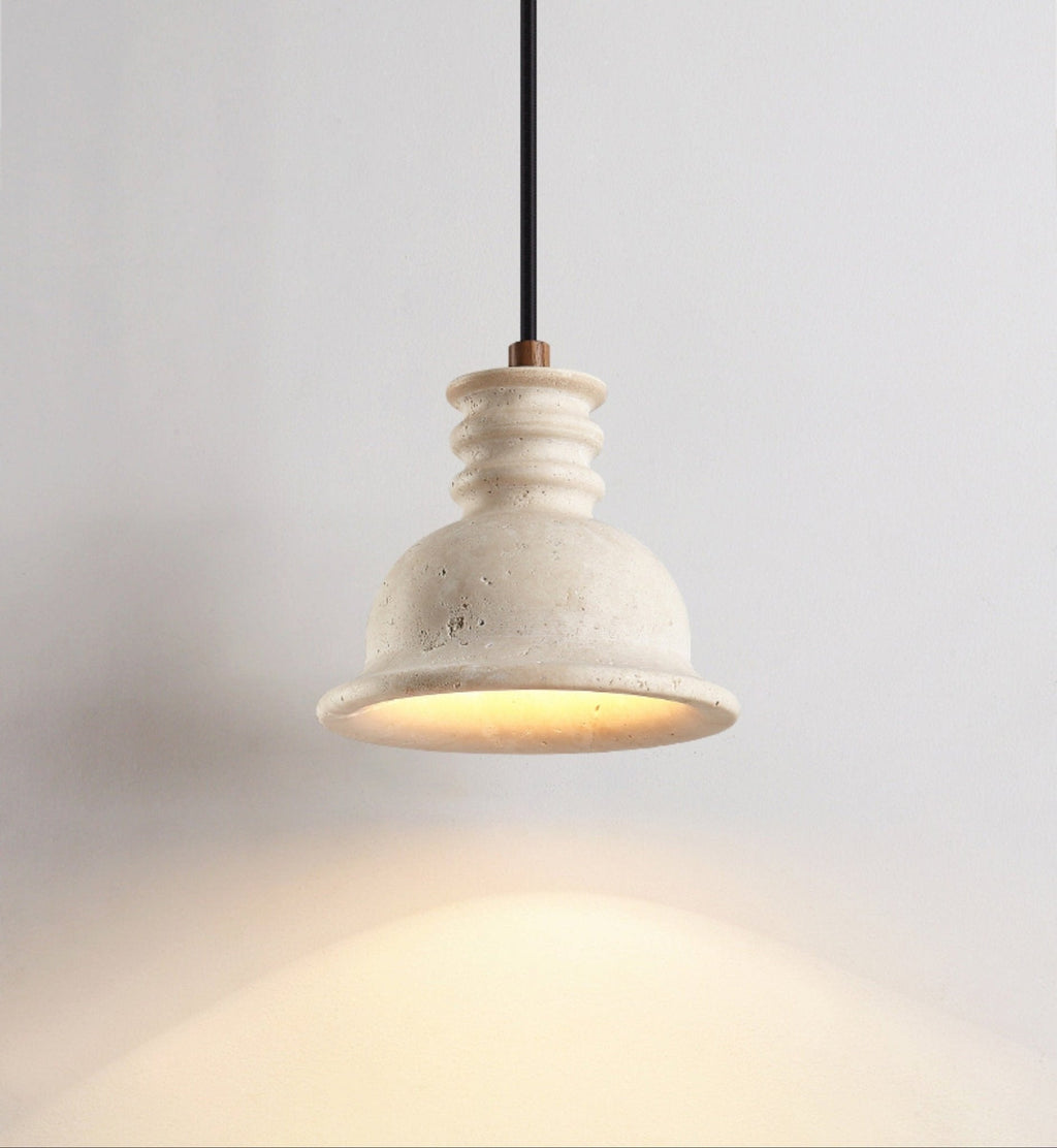 Suspension moderne Conran en pierre Travertin jaune
