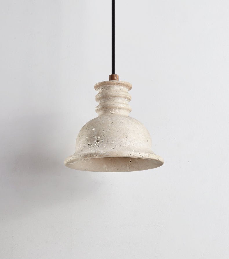 Suspension moderne Conran en pierre Travertin jaune