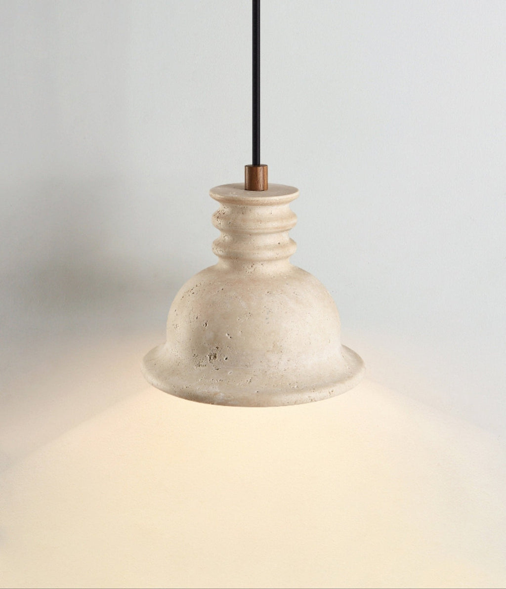Suspension moderne Conran en pierre Travertin jaune