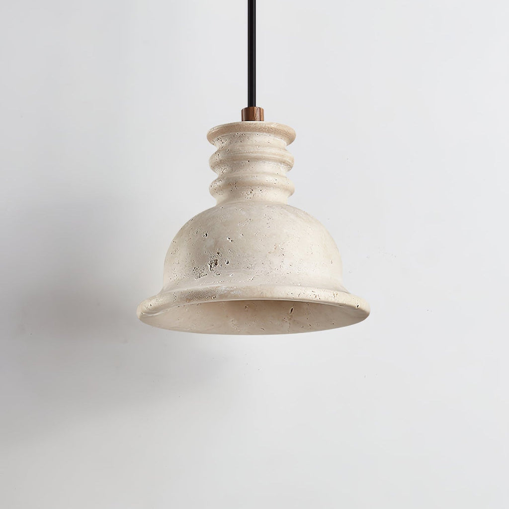 Suspension moderne Conran en pierre Travertin jaune