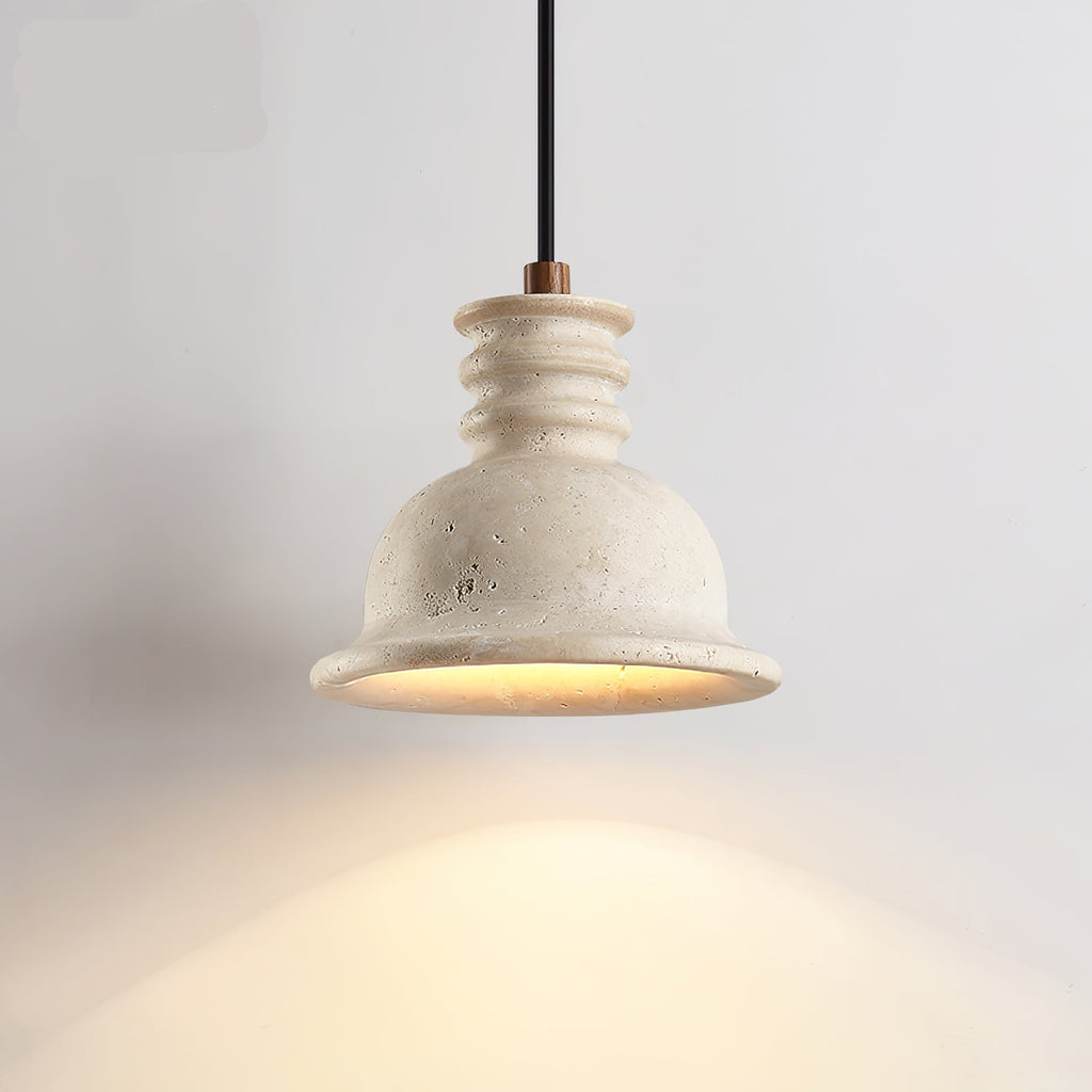 Suspension moderne Conran en pierre Travertin jaune