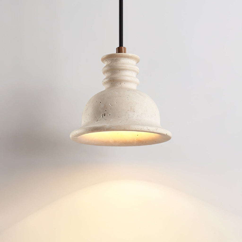 Suspension moderne Conran en pierre Travertin jaune