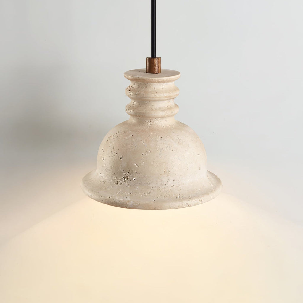 Suspension moderne Conran en pierre Travertin jaune