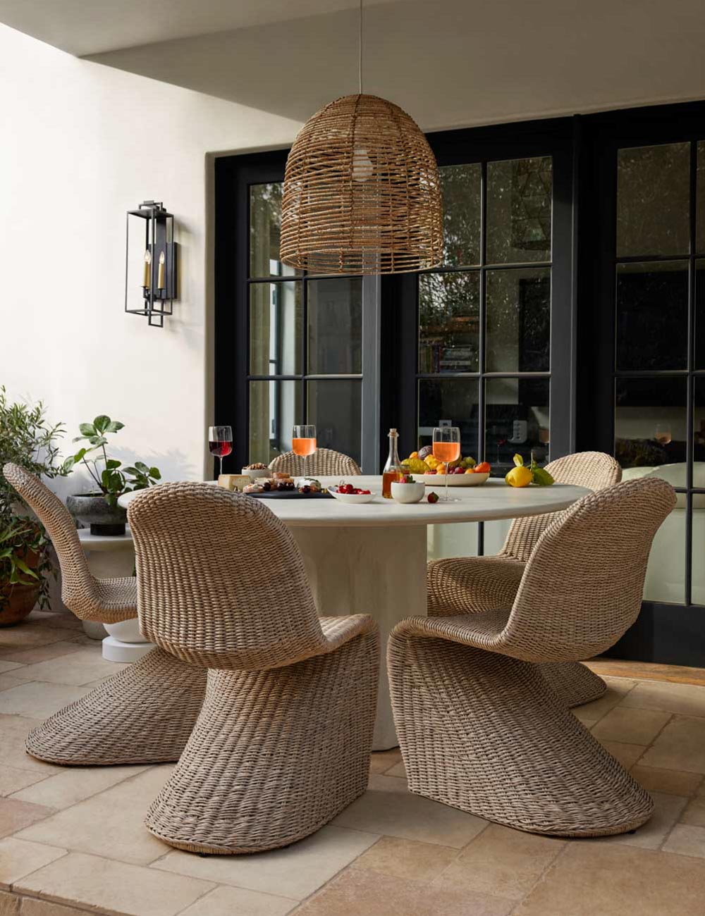 Suspension minimaliste Slim en jute