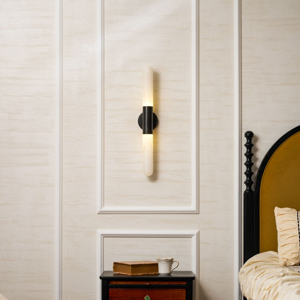 Applique murale moderne Brant en Albâtre Or et blanc