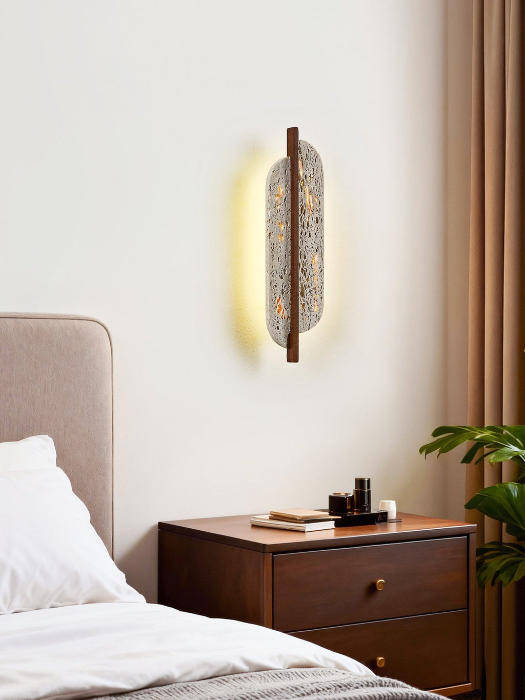 Applique murale moderne Lenis en Travertin jaune