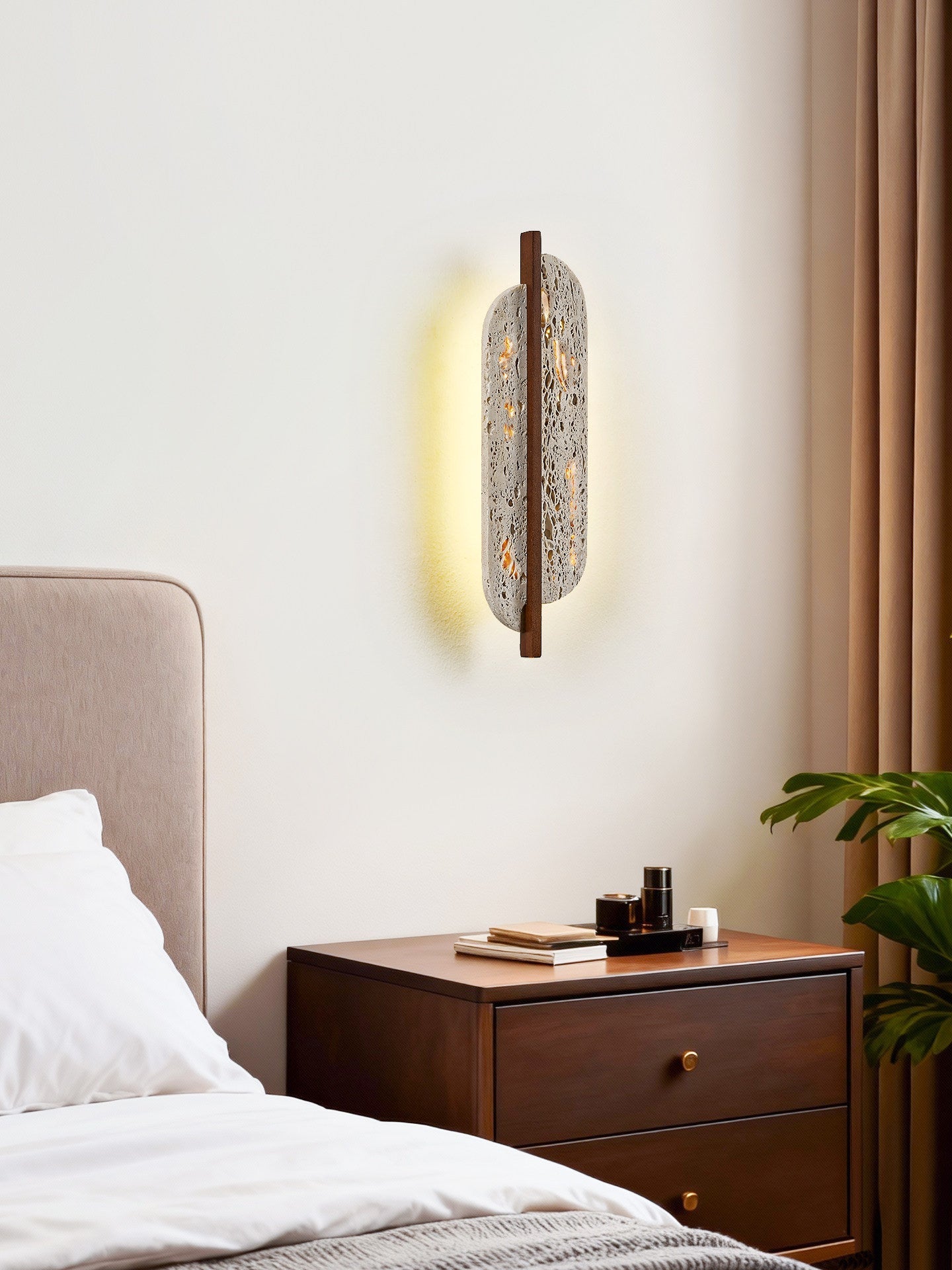 Applique murale moderne Lenis en Travertin jaune