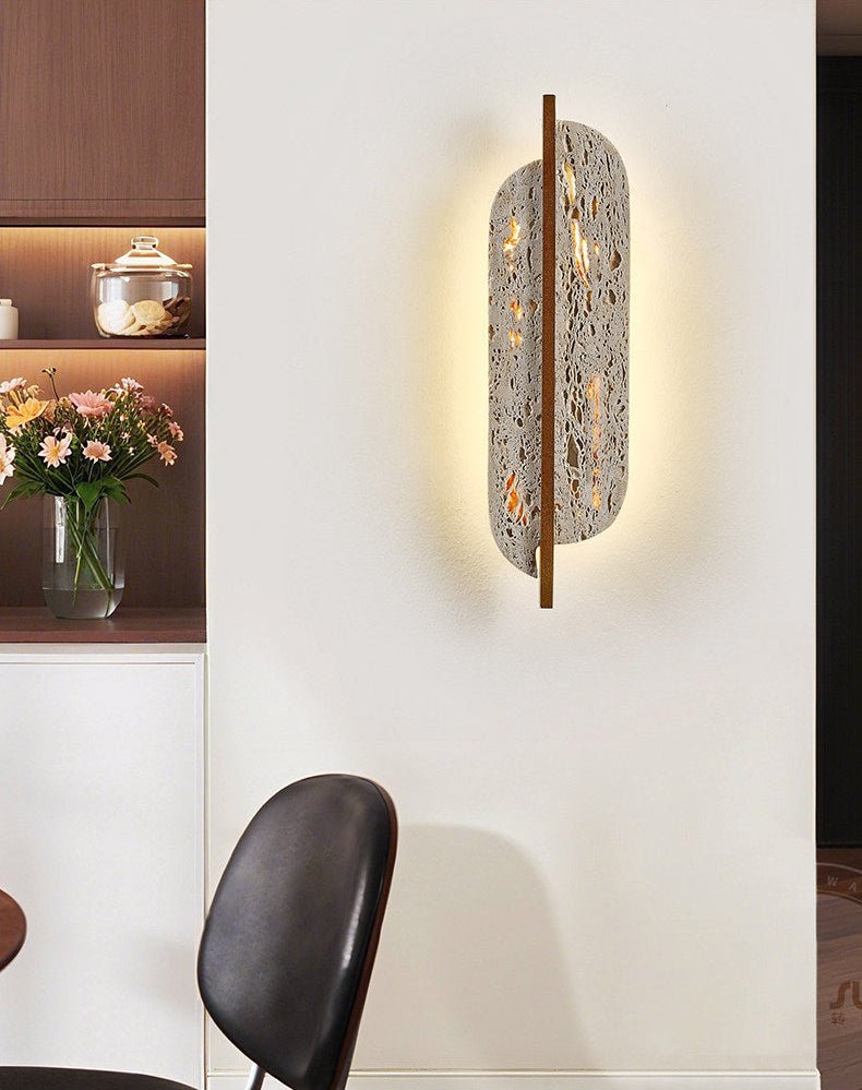 Applique murale moderne Lenis en Travertin jaune