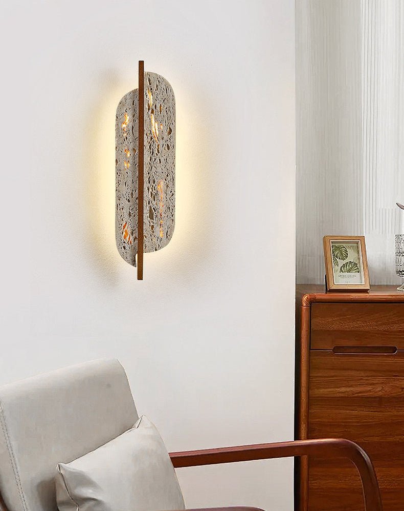 Applique murale moderne Lenis en Travertin jaune