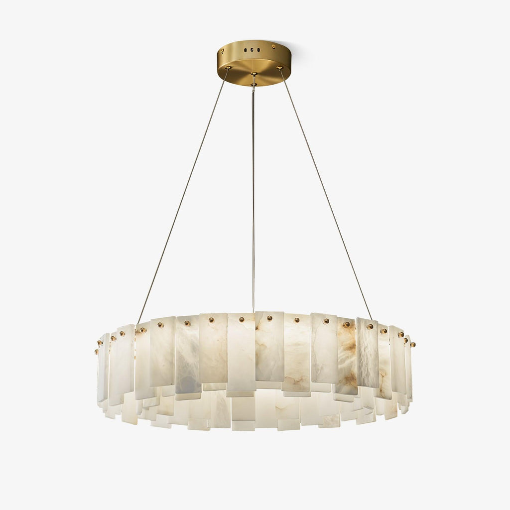 Lustre moderne Jord en Albâtre Laiton et blanc